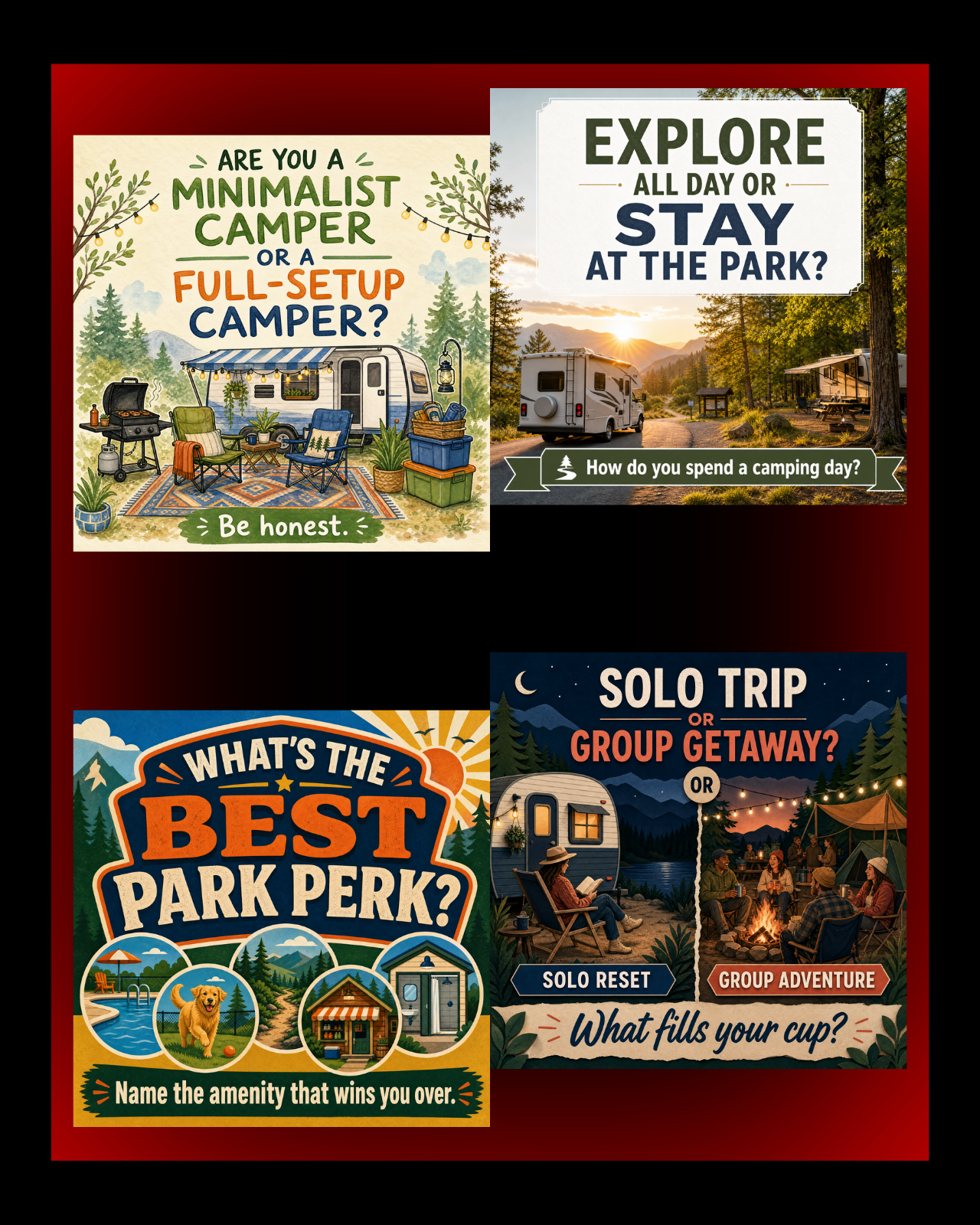 40 Posts - RV & Campground Social Media Engagement Graphics Pack (1920x1920px) 20a
