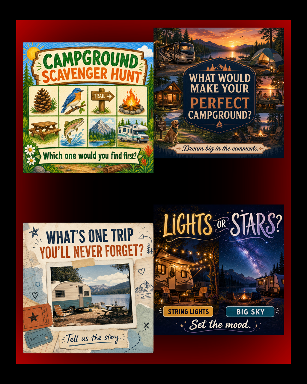 40 Posts - RV & Campground Social Media Engagement Graphics Pack (1920x1920px) 20c