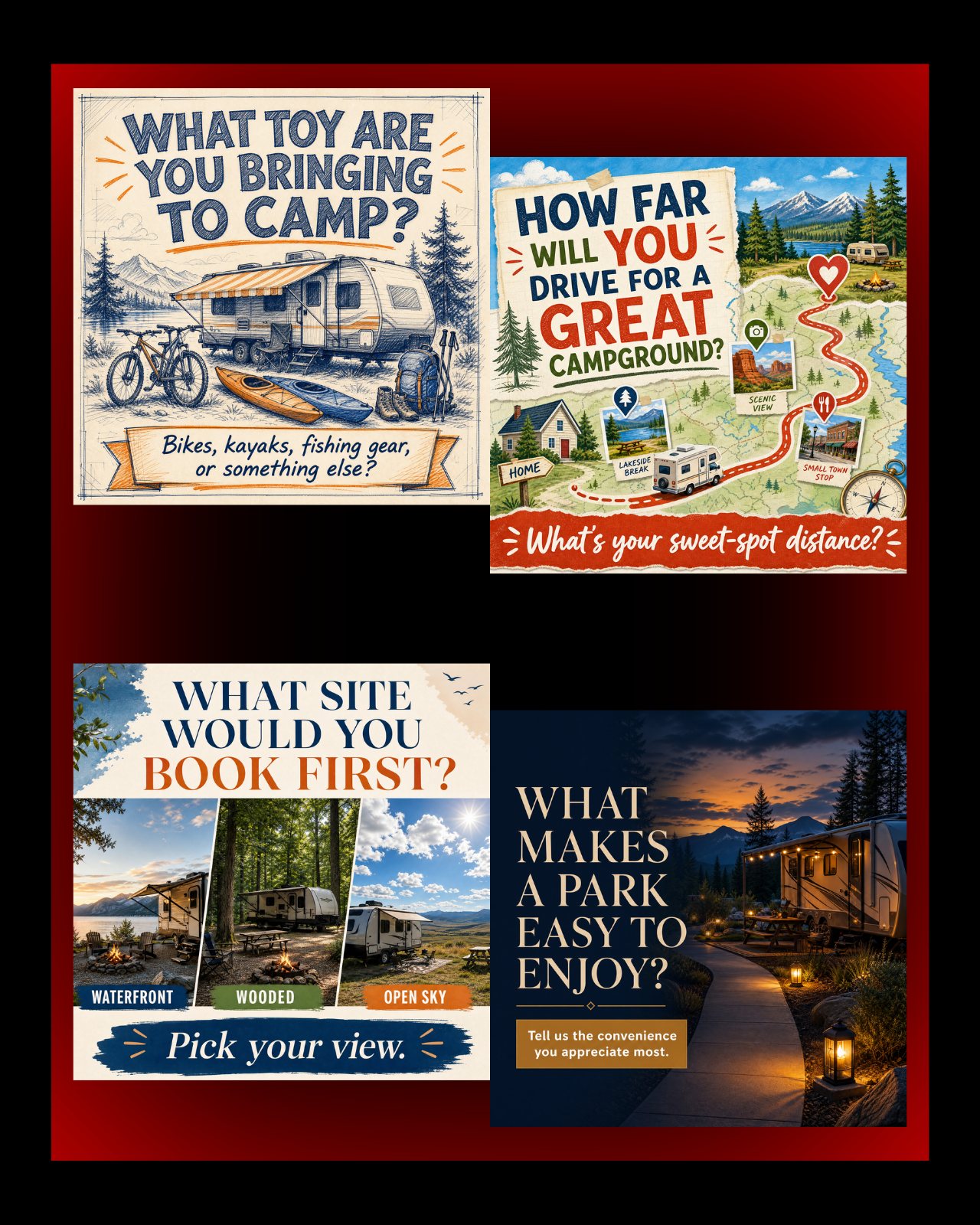 40 Posts - RV & Campground Social Media Engagement Graphics Pack (1920x1920px) 20a
