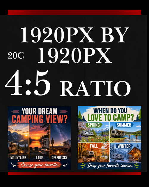 40 Posts - RV & Campground Social Media Engagement Graphics Pack (1920x1920px) 20c