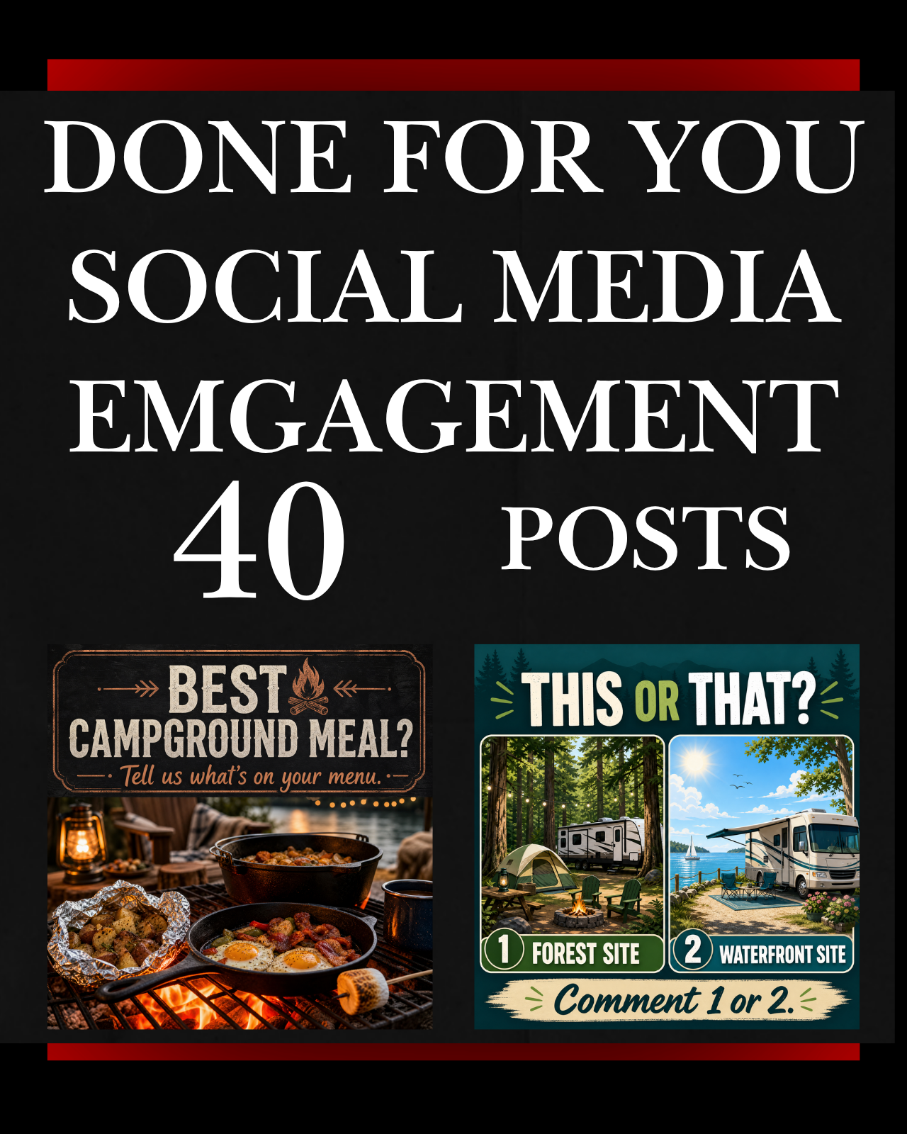 40 Posts - RV & Campground Social Media Engagement Graphics Pack (1920x1920px) 20c