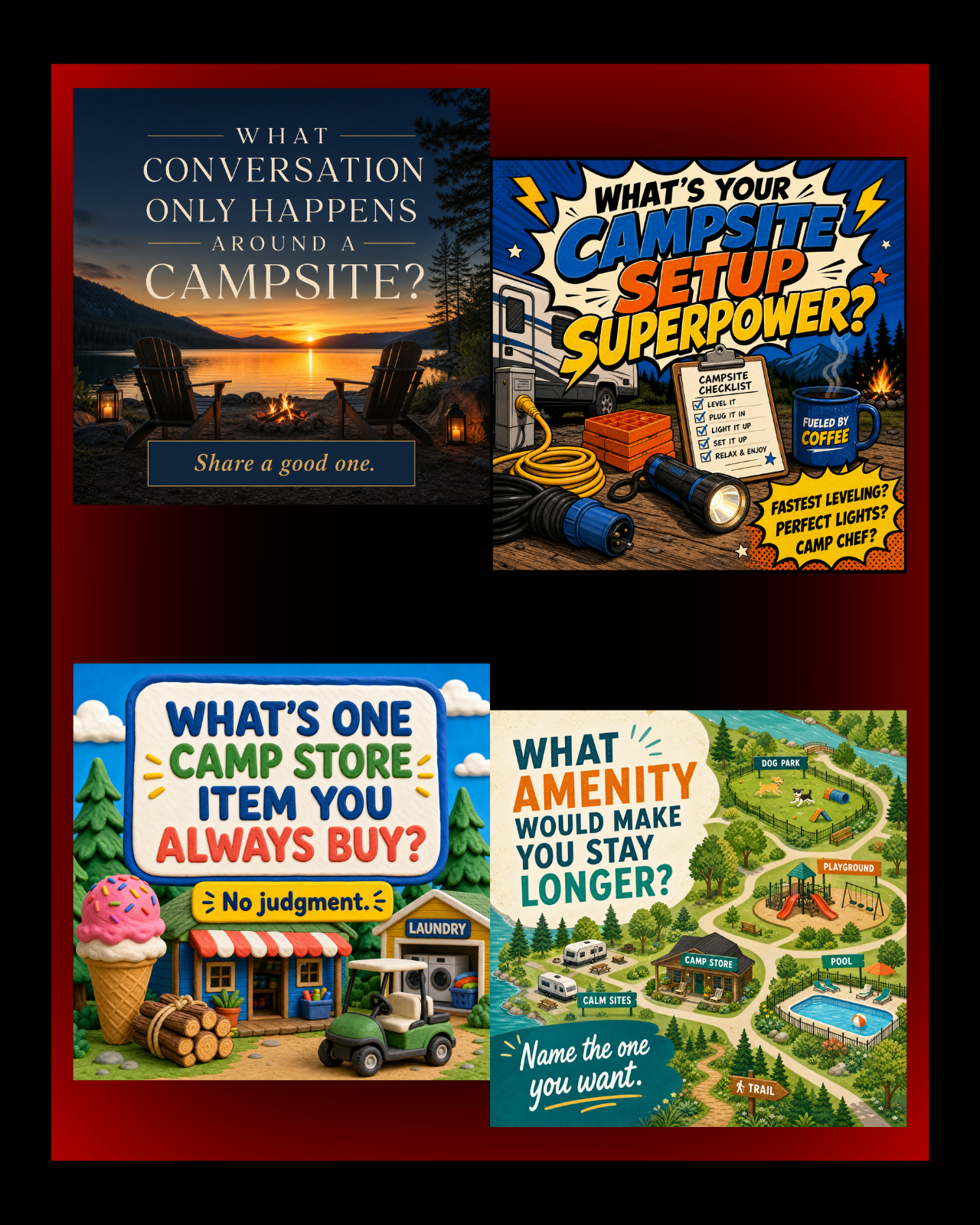 40 Posts - RV & Campground Social Media Engagement Graphics Pack (1920x1920px) 20c