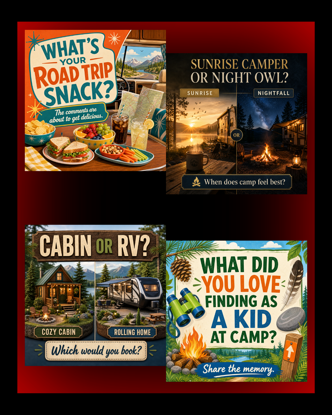 40 Posts - RV & Campground Social Media Engagement Graphics Pack (1920x1920px) 20a