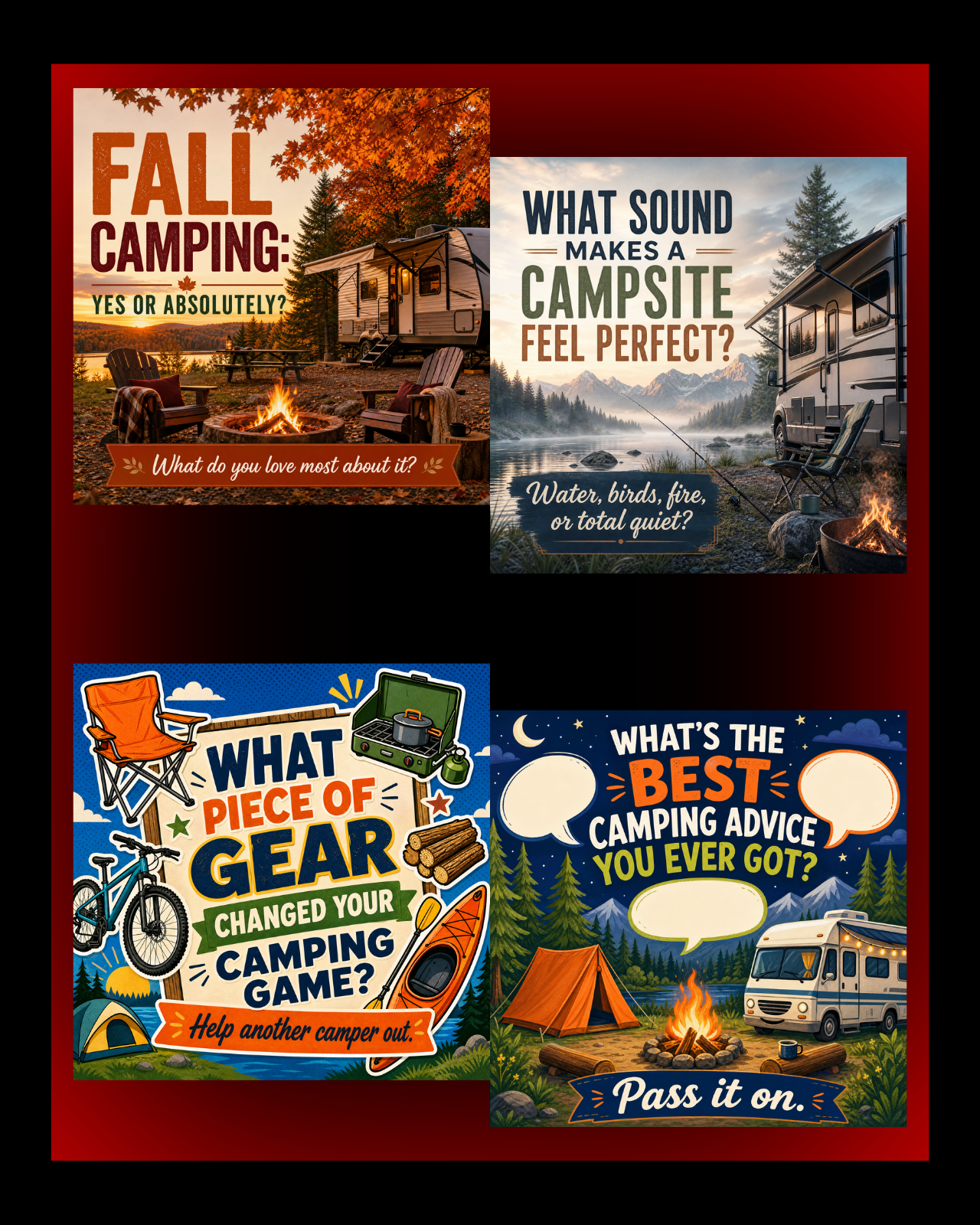 40 Posts - RV & Campground Social Media Engagement Graphics Pack (1920x1920px) 20c