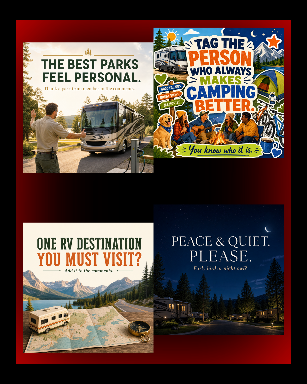 40 Posts - RV & Campground Social Media Engagement Graphics Pack (1920x1920px) 20c
