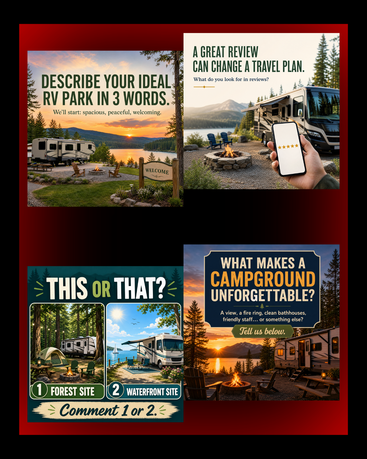 40 Posts - RV & Campground Social Media Engagement Graphics Pack (1920x1920px) 20b
