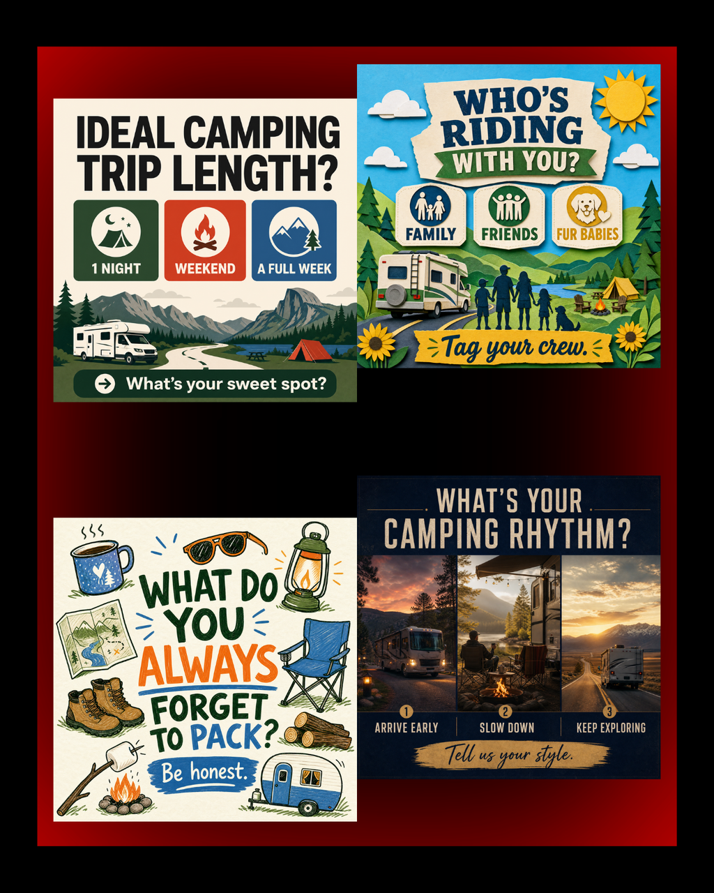 40 Posts - RV & Campground Social Media Engagement Graphics Pack (1920x1920px) 20c