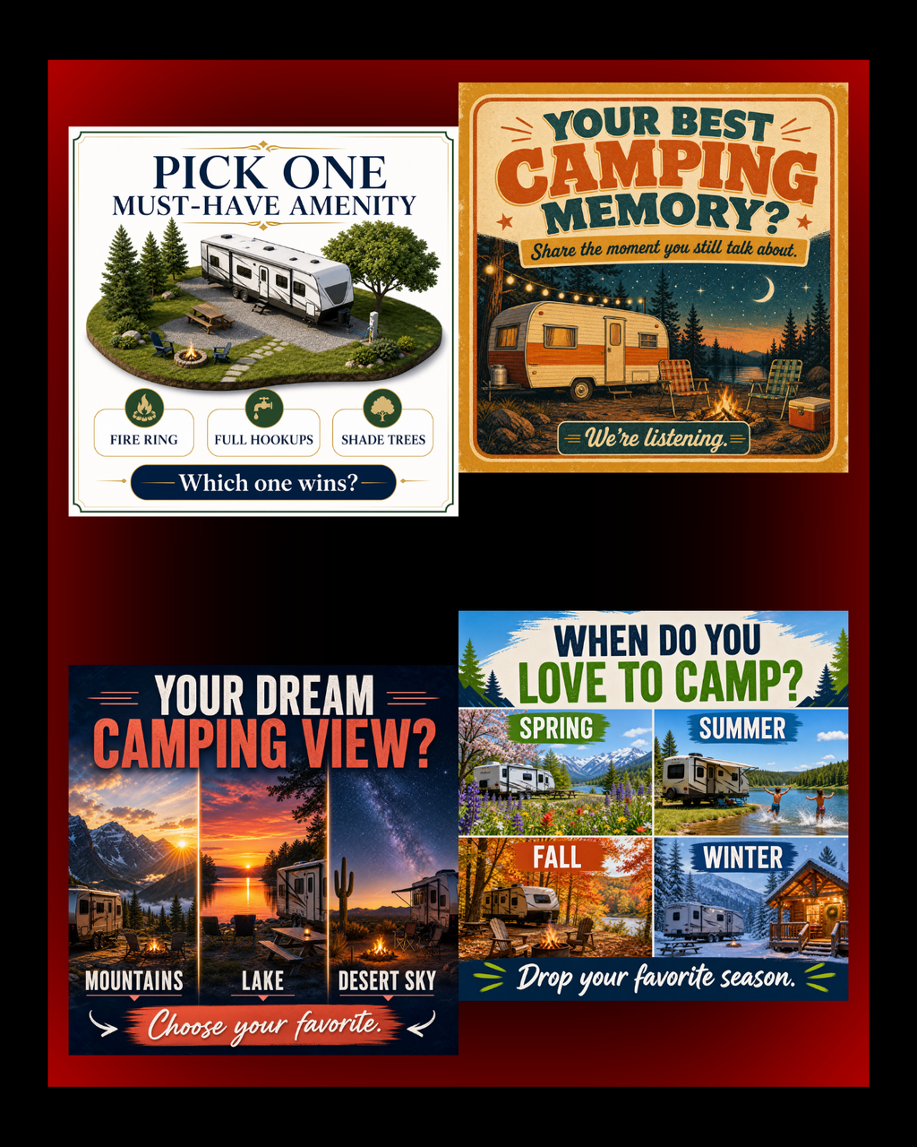 40 Posts - RV & Campground Social Media Engagement Graphics Pack (1920x1920px) 20b