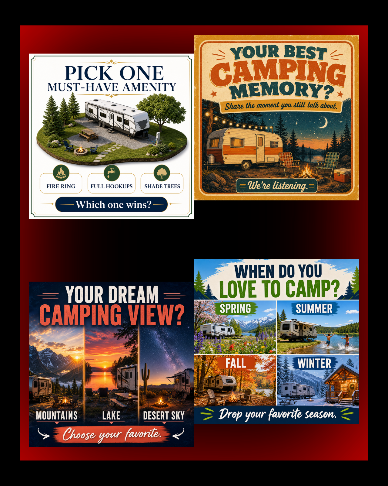 40 Posts - RV & Campground Social Media Engagement Graphics Pack (1920x1920px) 20b