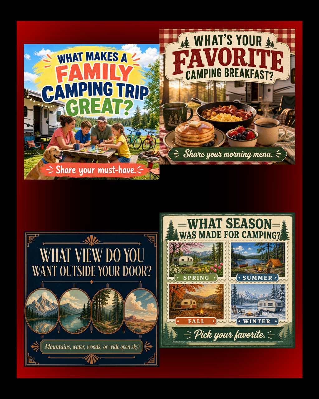 40 Posts - RV & Campground Social Media Engagement Graphics Pack (1920x1920px) 20a