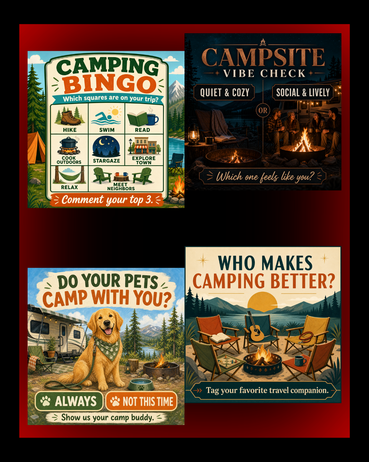 40 Posts - RV & Campground Social Media Engagement Graphics Pack (1920x1920px) 20c
