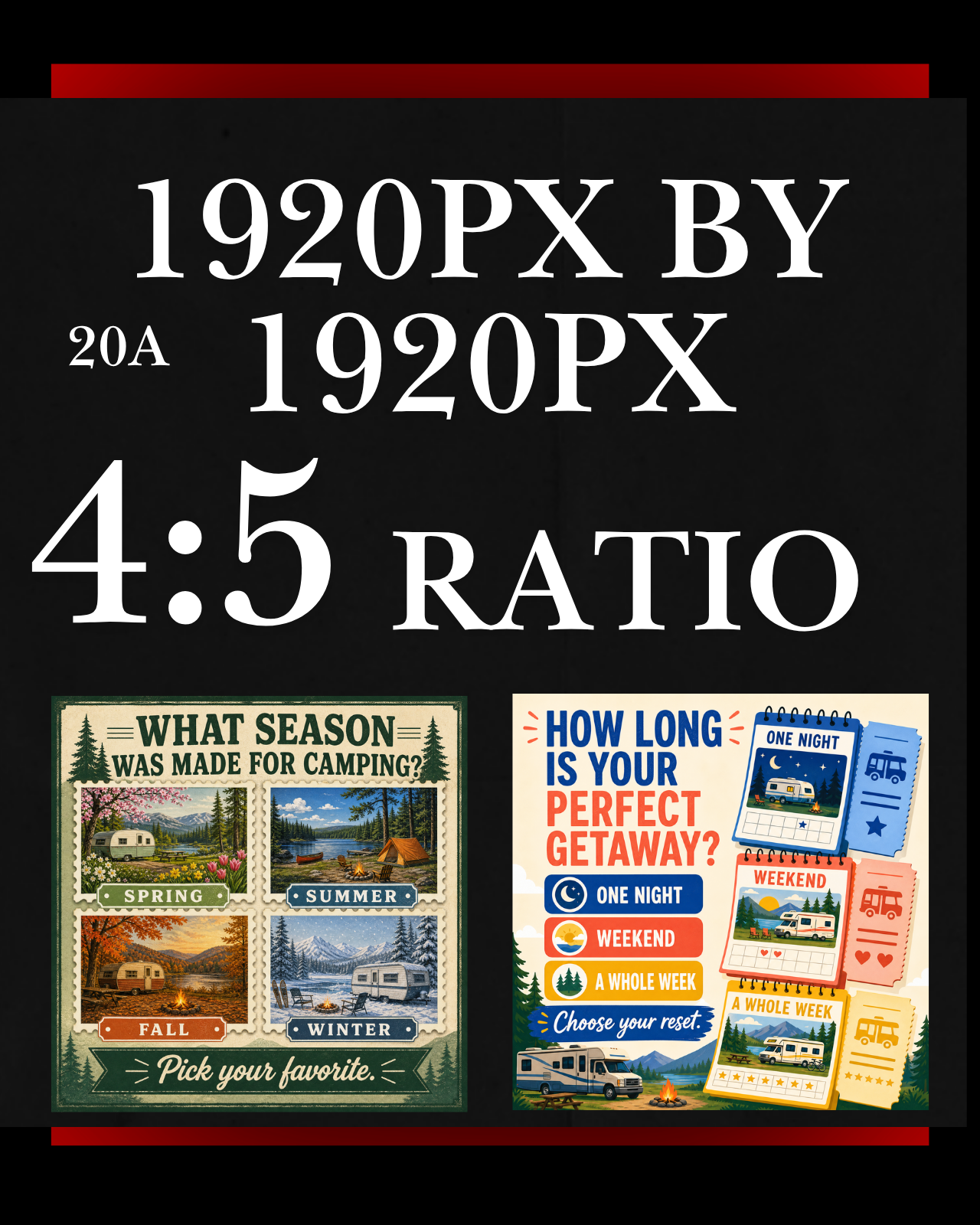 40 Posts - RV & Campground Social Media Engagement Graphics Pack (1920x1920px) 20a